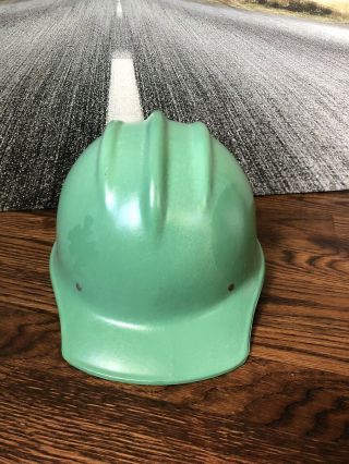 Vintage Bullard 502 Green Fiberglass Hard Hat Helmet w/ Liner,  Shape 2