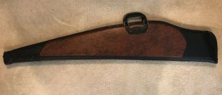Vintage Weather Shield Rifle Shotgun Soft Gun Case Faux Black Brown Leather 48”
