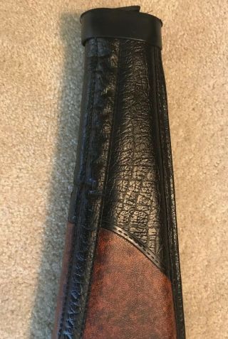VINTAGE Weather Shield Rifle Shotgun Soft Gun Case Faux Black Brown Leather 48” 4