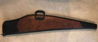 VINTAGE Weather Shield Rifle Shotgun Soft Gun Case Faux Black Brown Leather 48” 5