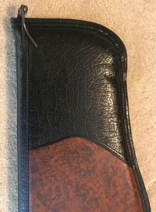 VINTAGE Weather Shield Rifle Shotgun Soft Gun Case Faux Black Brown Leather 48” 6