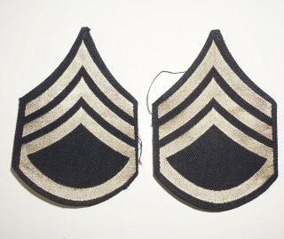Staff Sergeant Rank Chevrons Woven Twill Patches Wwii Us Army C1125