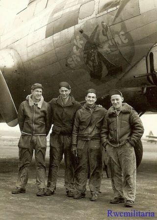 Org.  Nose Art Photo: B - 17 Bomber " Sack Time "