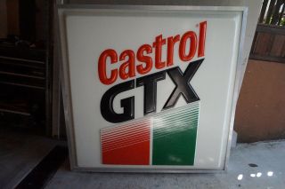 Castrol Gtx Illuminated Clock Sign Gas Station Motor Oil Vintage Light