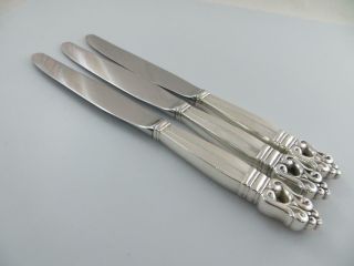 3 Knives Royal Danish International Sterling Silver Flatware 8 - 7/8 "