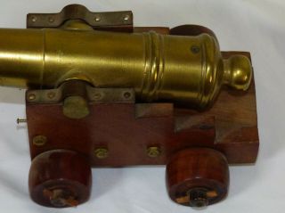 Vintage Brass Cast Iron Black Powder Signal Cannon 7.  5 