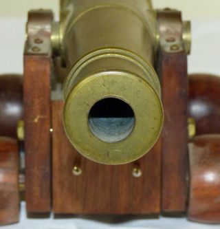 Vintage Brass Cast Iron Black Powder Signal Cannon 7.  5 