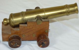 Vintage Brass Cast Iron Black Powder Signal Cannon 7.  5 