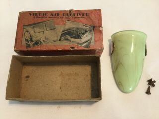 Vintage Akro Vidrio Box Agate Glass Car Vase (ashtray) Houze Slag Uranium Glass