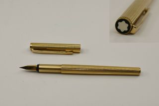 Vintage Rolled Gold Montblanc Fountain Pen W 14k Solid Nib C1950 
