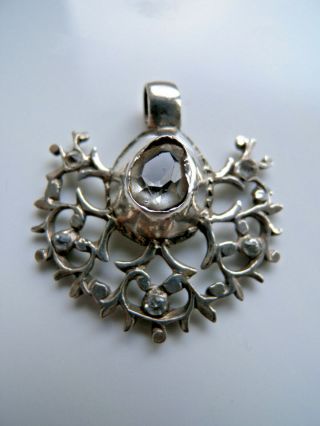 Georgian Hand Made Solid Silver Paste Set Pendant