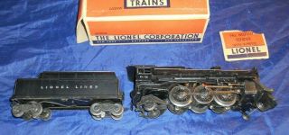 Vintage Lionel O Scale 2 - 6 - 2 675 Train Engine & Whistle Tender 2