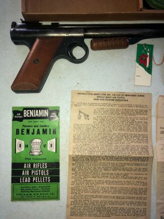 Vintage Benjamin Franklin BB Cal.  model 130 air pistol And BBs USA 2