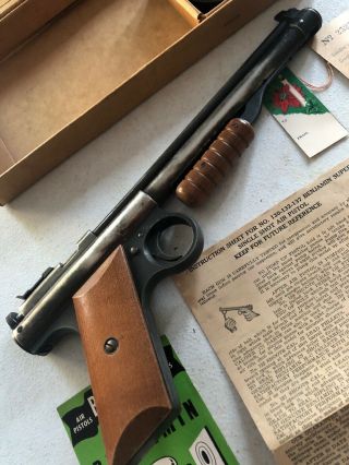 Vintage Benjamin Franklin BB Cal.  model 130 air pistol And BBs USA 6