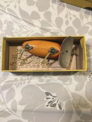 Early Wood 1939 - 40 First Generation Fred Arbogast Jitterbug Fishing Lure & Box 6