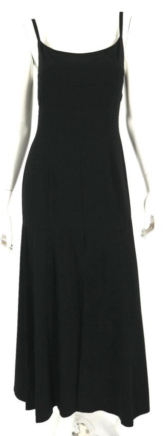 Claude Montana Vintage Black Crepe Sleeveless Back Zip Maxi Dress 40