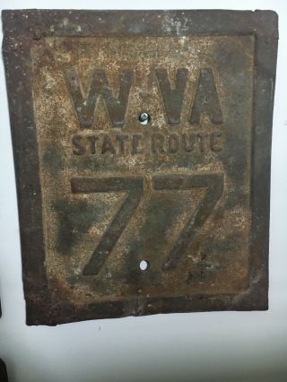 West Virginia Wv Vintage U.  S.  Route 77 Embossed Steel Road Sign