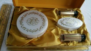 Vintage Nos Max Factor Hollywood Makeup Case High Society Lipstick Face Powder