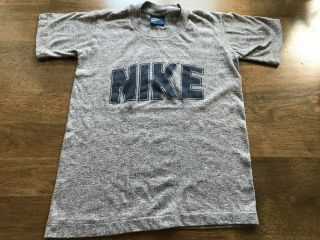 Vtg 80s Nike Blue Tag Gray Poly/cotton/rayon Boy 