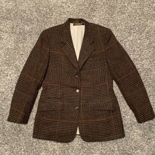 Vintage Brooks Brothers Thick Wool Plaid Blazer Brown • 36 Regular Measurements