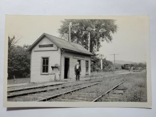 Vintage Rppc Photo Postcard Silvernails Railroad Station Gallatin York Ny Nr