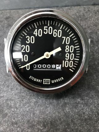 Stewart Warner Vintage 3 3/8 " 100 Mph Speedometer