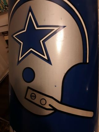 VINTAGE NFL 1960s Dallas Cowboys Metal Trash Can Rare 19 