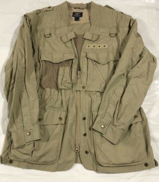 Rare Vtg Willis & Geiger Coast Safari Convertible Jacket Vest Men Bush Poplin Xl