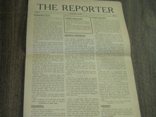 The Reporter.  January 1,  1943.  World War 2 Conscientious Objector Newsletter