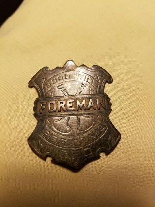 Vintage Firefighter Badge