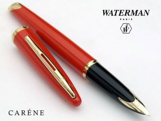 Waterman Carene Fountain Pen In Coral Orange - Rare Colour & Hard To Find