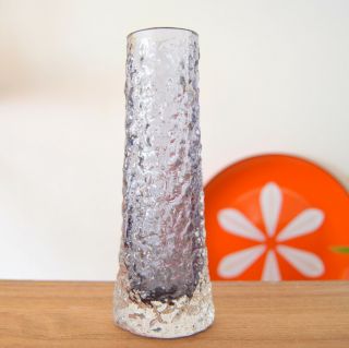 Vintage 1970s Whitefriars Glass Flared Finger / Chimney Bark Vase - 9819 - Retro