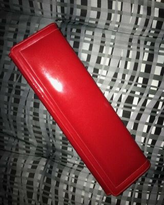 Nwt Vtg 60s Red Patent L Stylecraft Extra Long Train Clutch Purse