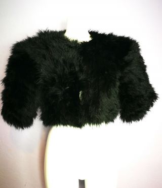 Vintage Vera Mont Black Marabou Feather Cropped Jacket Shrug 60 
