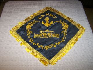 Vintage U.  S Navy Sweetheart Pillow Case Sham Love Unended Warm And True.