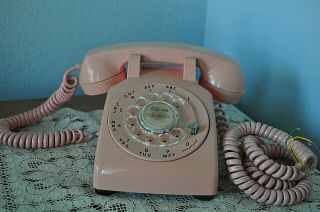Vintage 1965 Rotary Telephone Pink Model 500 Bell System Western Electric