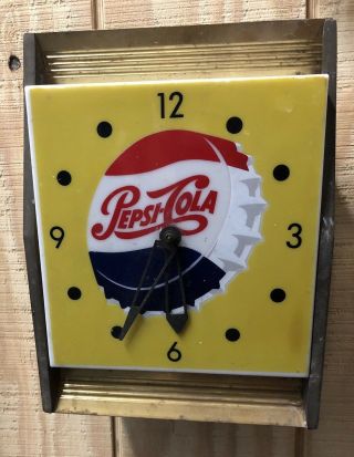 Vintage Soda 1950 ' s 60 ' s PEPSI COLA Store Display wall CLOCK Sign Promo 5