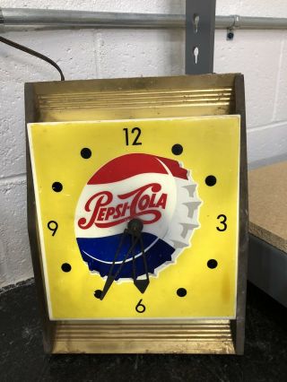 Vintage Soda 1950 ' s 60 ' s PEPSI COLA Store Display wall CLOCK Sign Promo 6