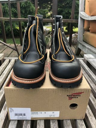 Rare 1st Quality Black Red Wing Heritage Lineman Boots 2935 sz 9 3