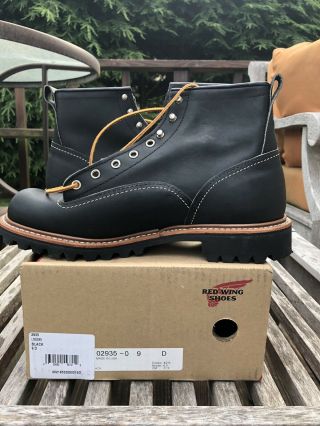 Rare 1st Quality Black Red Wing Heritage Lineman Boots 2935 sz 9 4