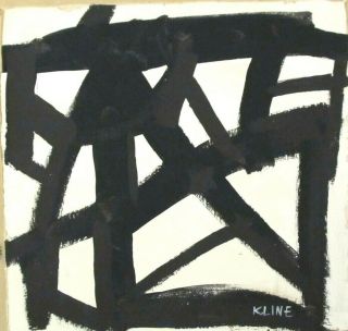 Vintage Abstract Canvas Signed Franz Kline,  Modern Art 20th Century