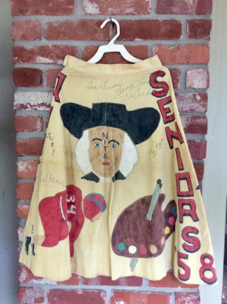 RARE Vintage 1950s Folk Art Tan Senior Cords Pants and Matching Skirt 2