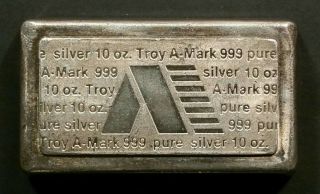Vintage 10 Oz.  Amark Stacker.  999 Silver Bar - Usvi Ingot Co.