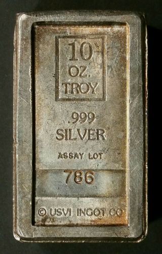 Vintage 10 oz.  Amark Stacker.  999 Silver Bar - USVI Ingot Co. 2