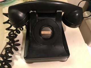 Vintage Bell System Western Electric System F1 Black Desk Rotary Phone 1930 - 1940