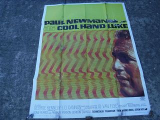 Authentic Cool Hand Luke Movie Poster Paul Newman Rare Vintage 53 " X 40 " 1967