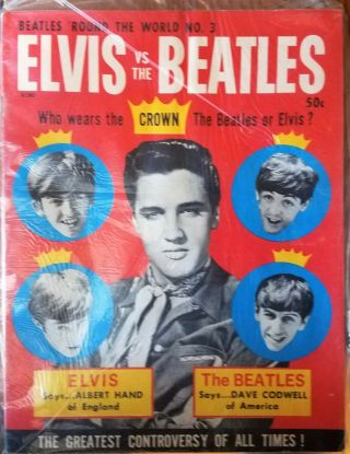 1965,  Elvis Presley,  " Elvis Vs The Beatles " Magizine (rare) Vintage,  Antique