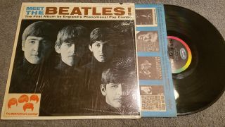 Beatles Meet The Beatles Mono Ext Rare No Bmi/ascap W " Coming " Sticker / Shrink