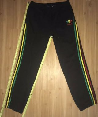 Adidas Chile 62 Black Jogger Pants Size Men’s L - With Rasta Jamaica Color Trim