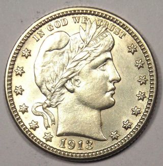 1913 - D Barber Quarter 25c - - Luster - Rare Coin
